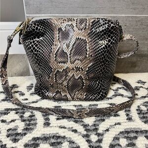 Snakeskin Patterned Shoulder Bag